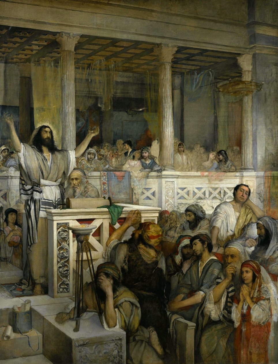 Kristus predikar i Kapernaum av Maurycy Gottlieb