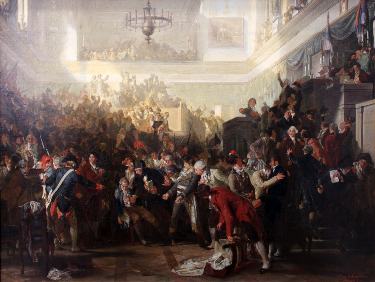Robespierres fall i den nationella konventionen den 27 juli 1794 av Max Adamo