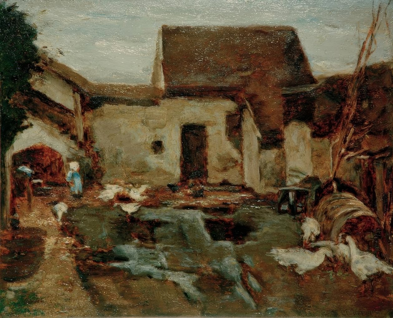Gård i Barbizon - Studie av Max Liebermann