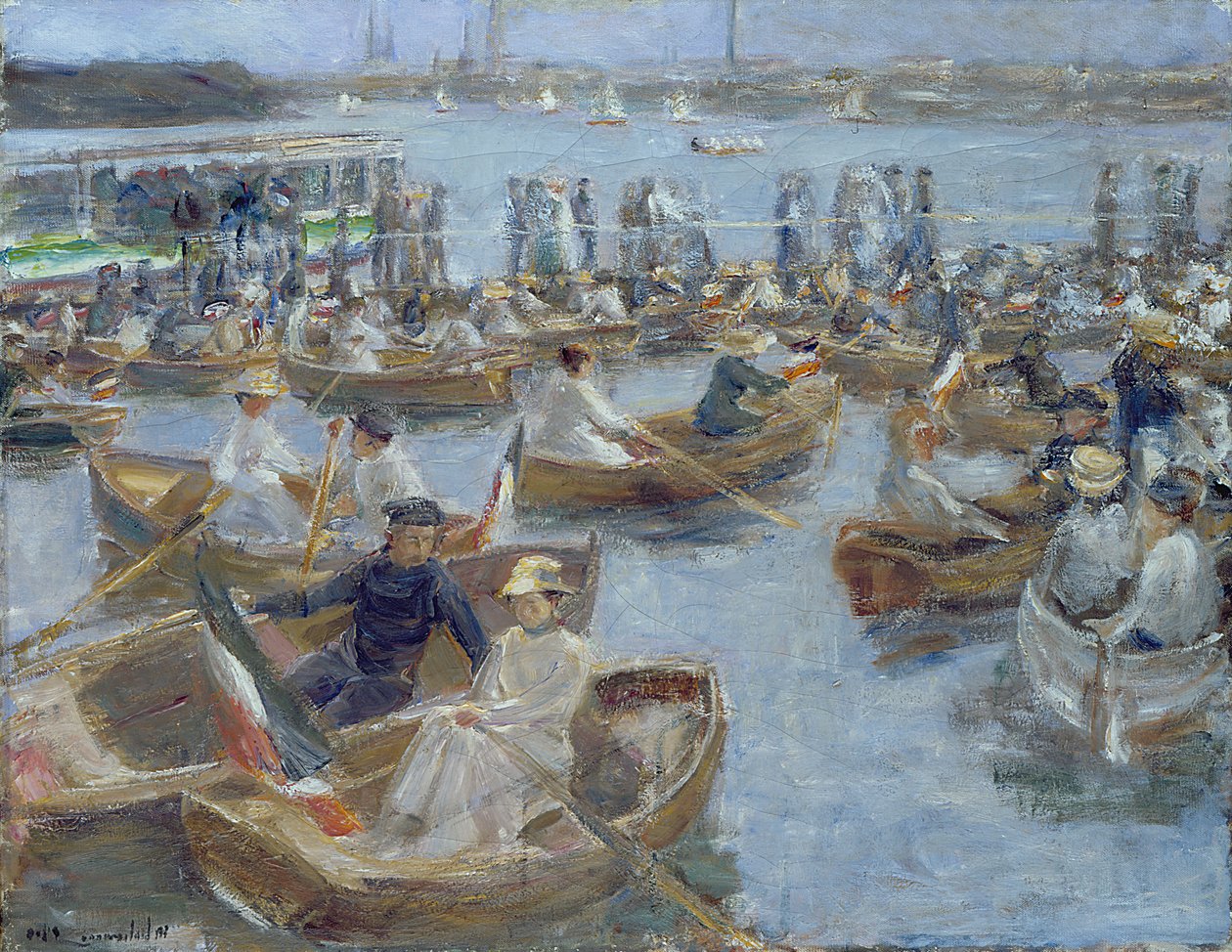 Kväll på Uhlenhorster Fahrhaus, 1910 av Max Liebermann