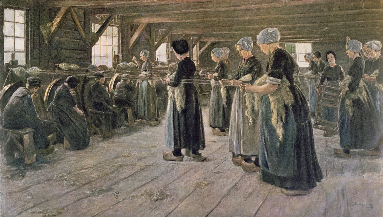 Spinnverkstad i Laren, 1889 av Max Liebermann