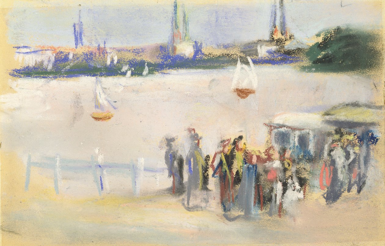 Utsikt över Aussenalster, 1909 (pastell på papper) av Max Liebermann