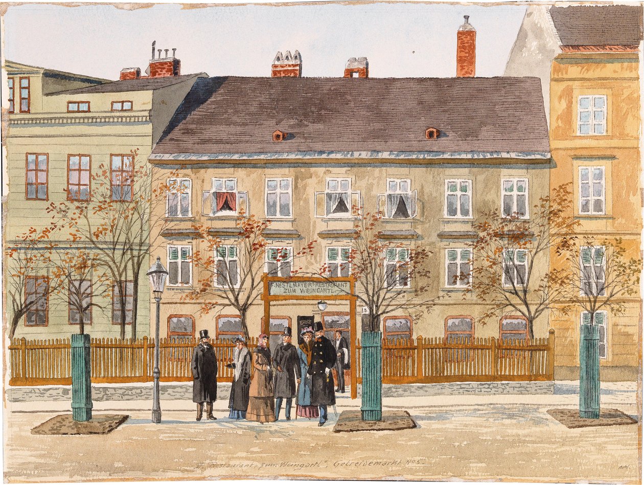 VI., Restaurant Zum Weingartl, Getreidemarkt No. 5 av Max Neubauer