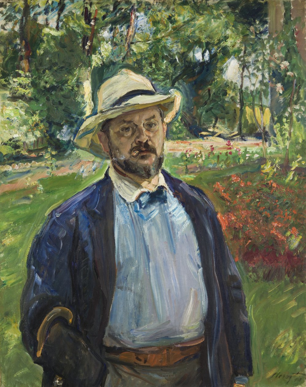 Ett självporträtt i trädgården på Godramstein, 1910 av Max Slevogt