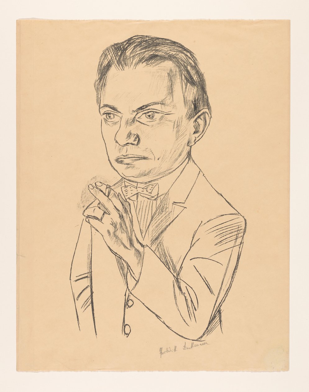 Självporträtt med cigarett av Max Beckmann (signed by artist)