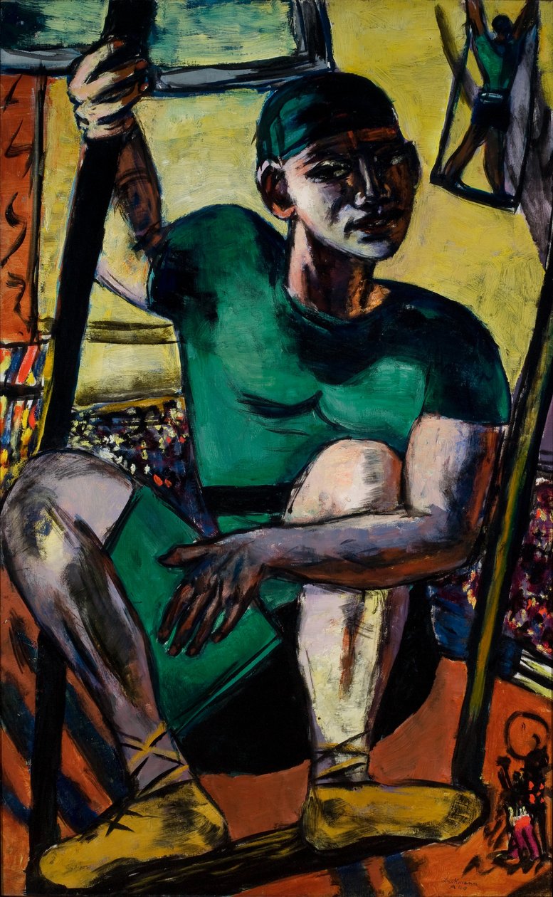 Acrobat på trapets av Max Beckmann