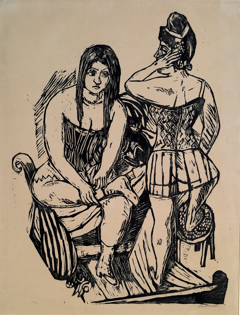 På Toilette av Max Beckmann