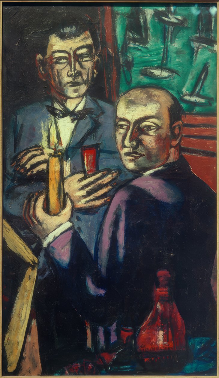 Porträtt av Curt Valentin och Hanns Swarzenski av Max Beckmann