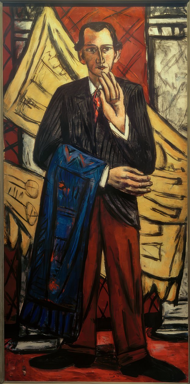 Porträtt av en mattförsäljare av Max Beckmann