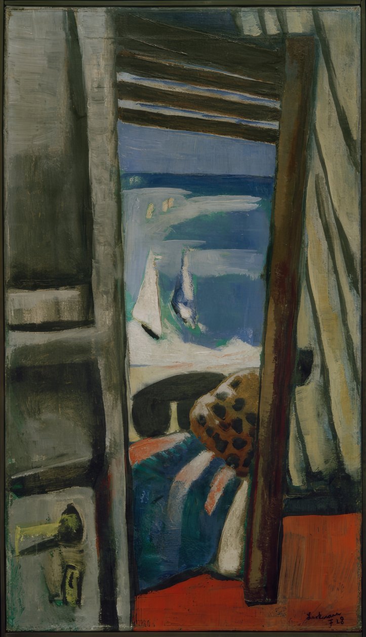 Utsikt över havet, röd, grå, blå av Max Beckmann