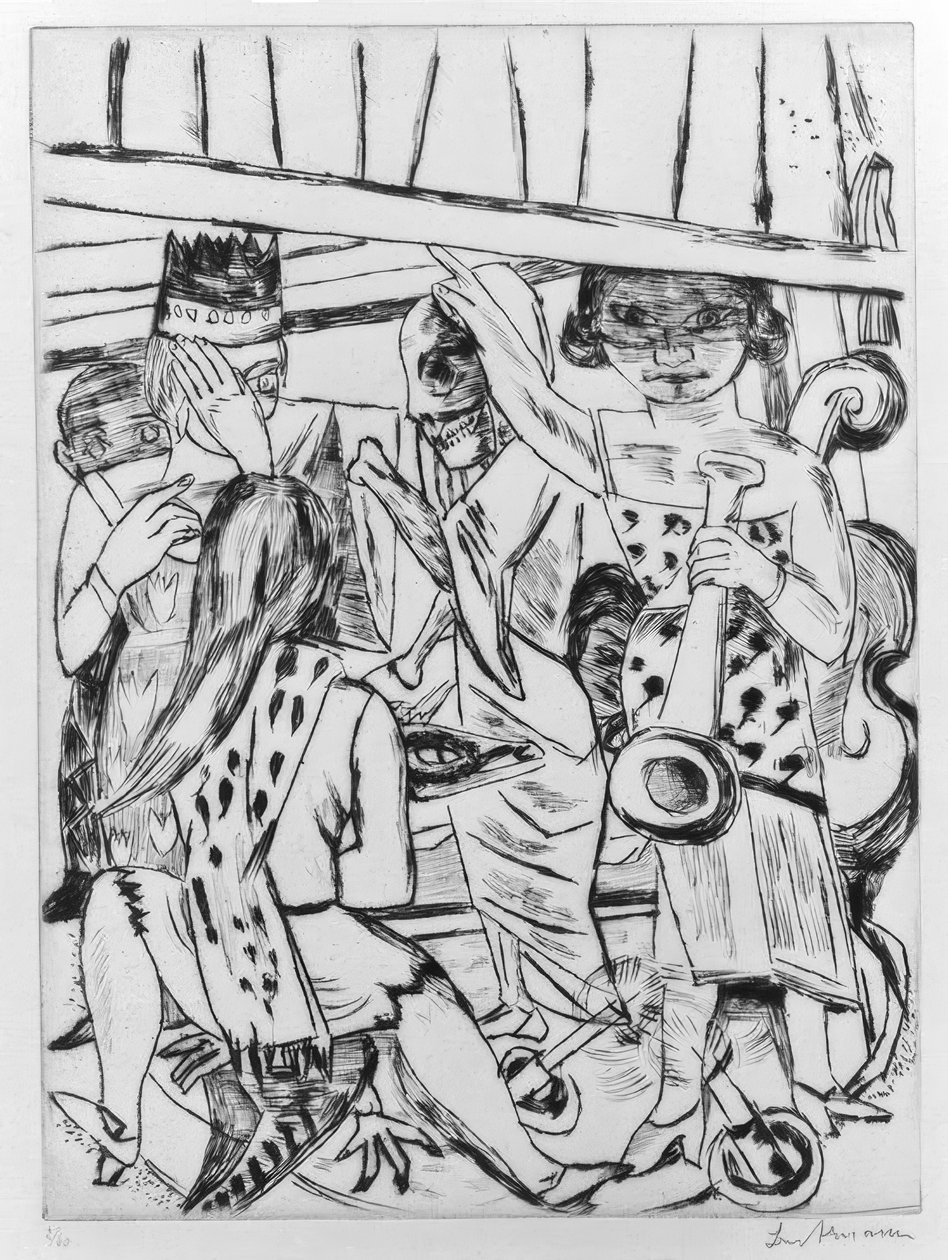 Gardinen går upp av Max Beckmann