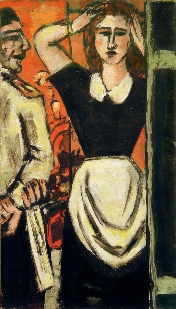 Servitör och garderobsbiträde av Max Beckmann