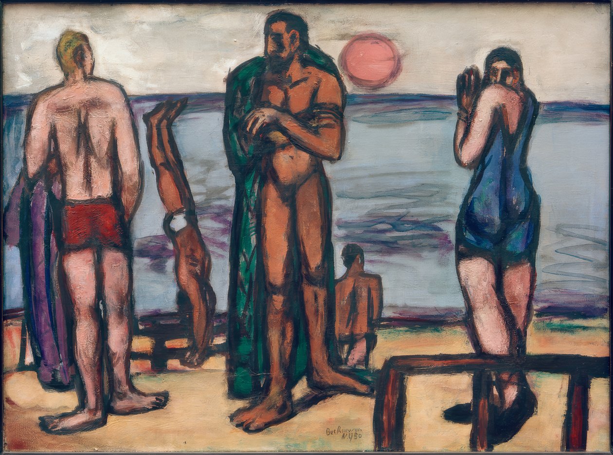 Liten bild med badgäster av Max Beckmann