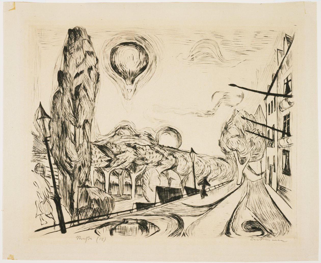 Landscape with Balloon (ランドスケープ ウィズ バルーン)swedish av Max Beckmann