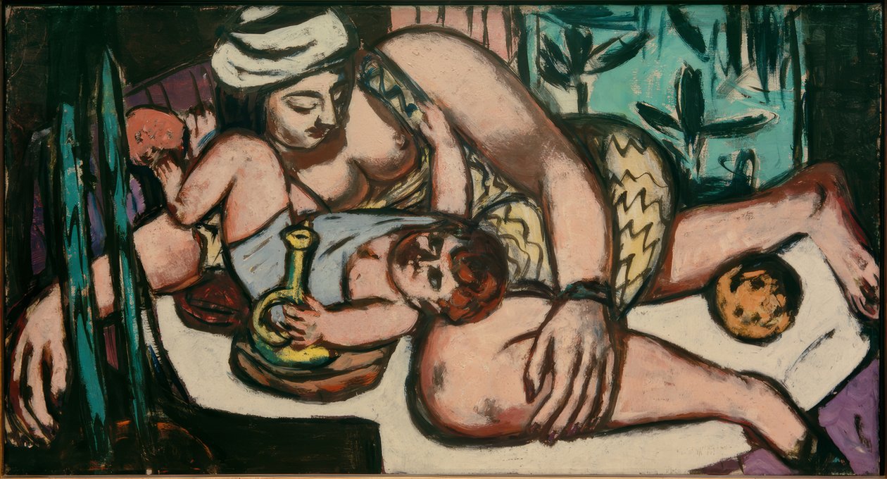 Mamma med lekande barn av Max Beckmann