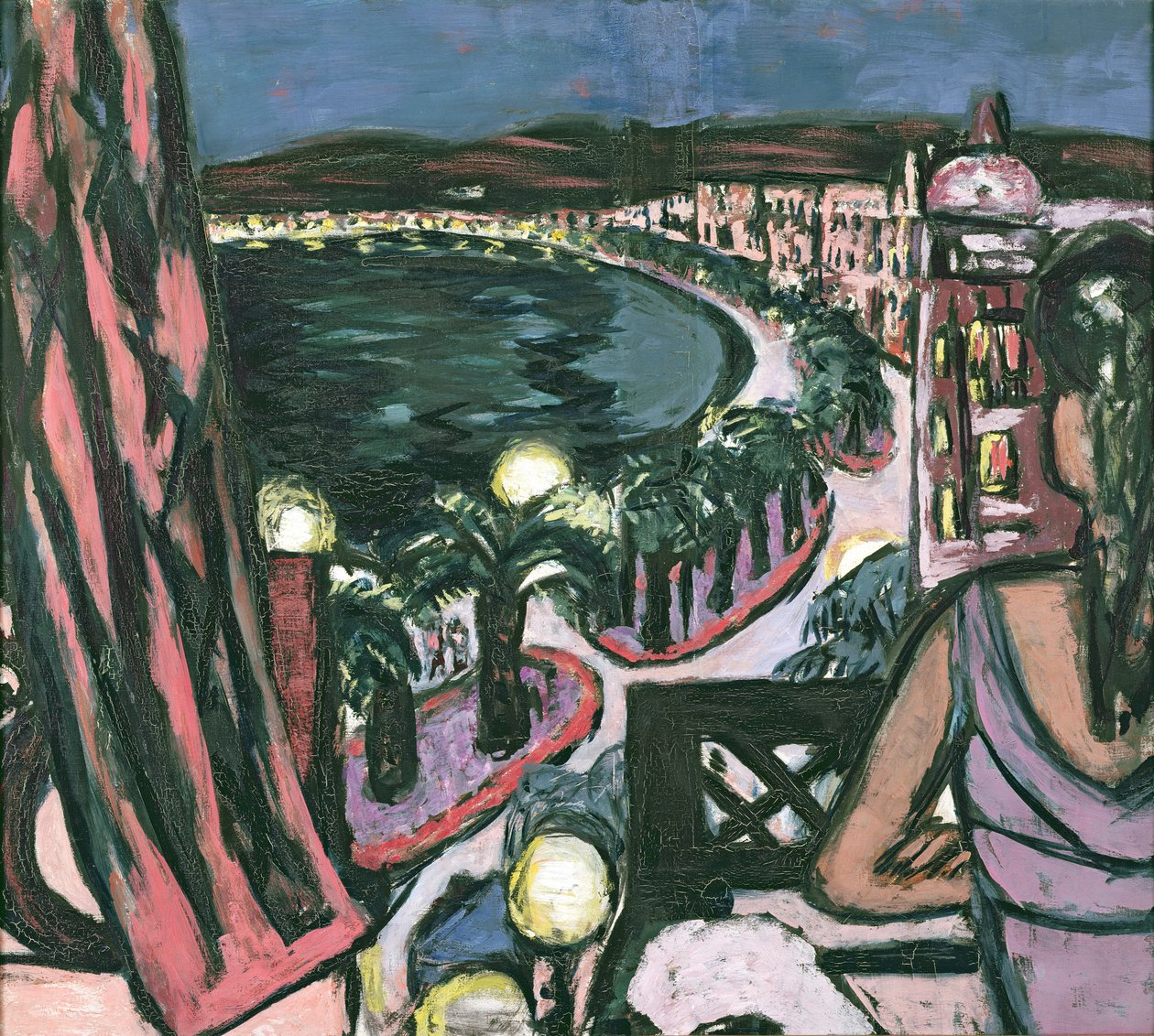 Promenade des Anglais, Nice av Max Beckmann