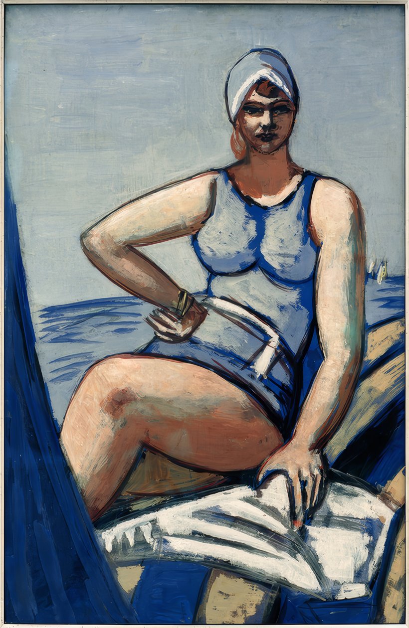 Quappi i blått i båten av Max Beckmann