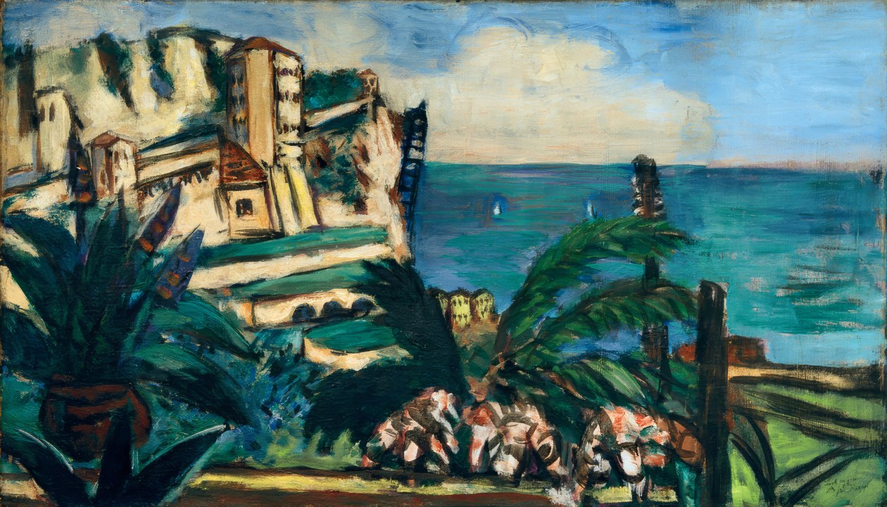 Riviera landskap med stenar av Max Beckmann