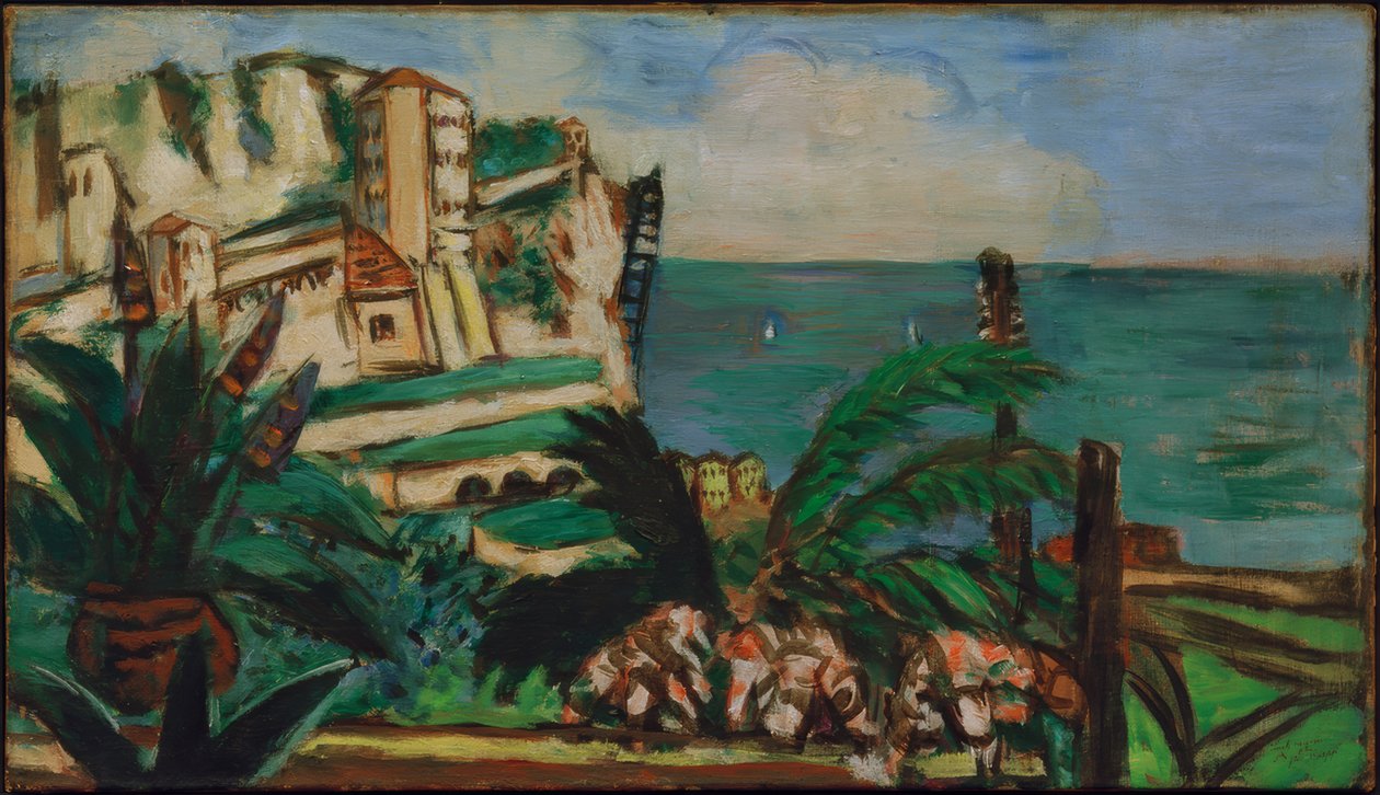 Rivieral landskap med klippor av Max Beckmann