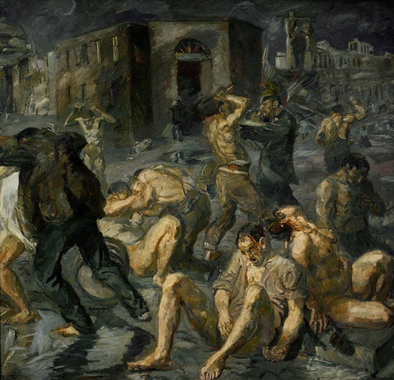 Scen från förstörelsen av Messina av Max Beckmann