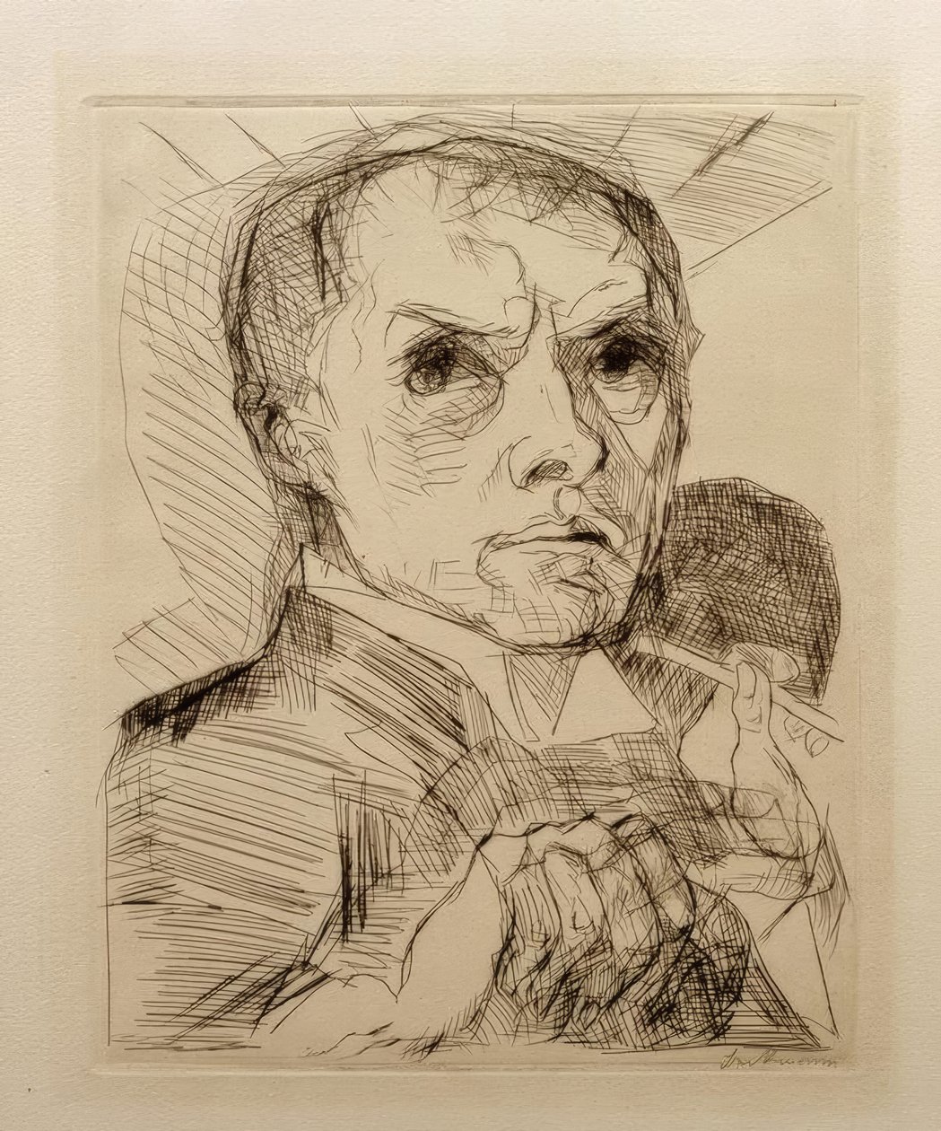 Självporträtt med penna av Max Beckmann