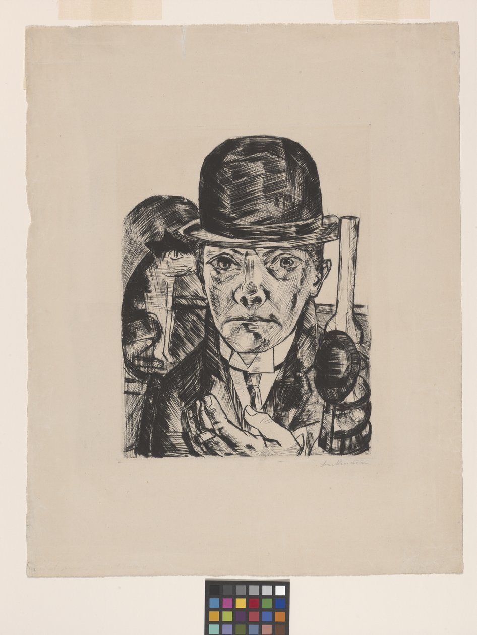山高帽スウェーデンの自画像 av Max Beckmann