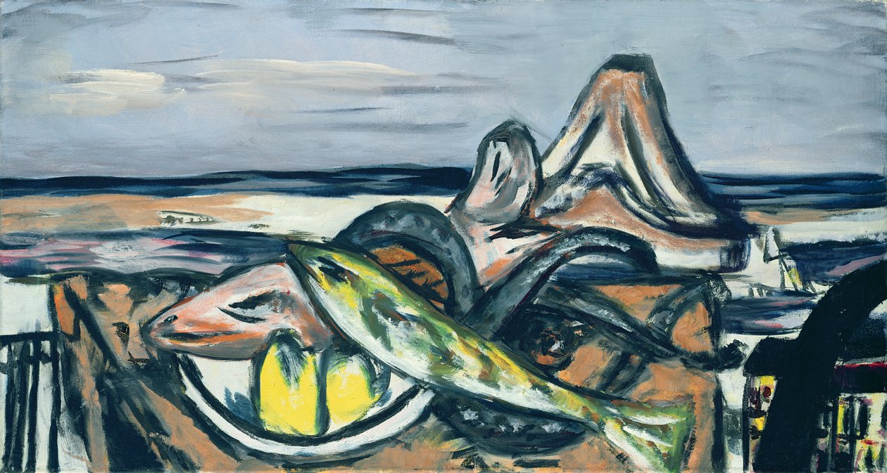 Stilleben med fisk av Max Beckmann