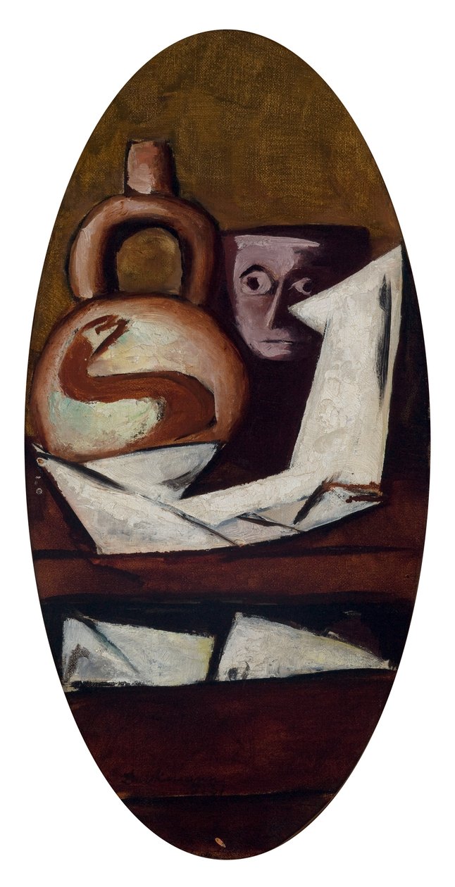 Stilleben med mexikansk figur av Max Beckmann