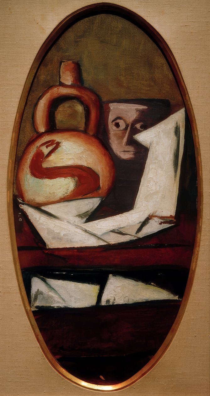 Stilleben med en mexikansk figur av Max Beckmann