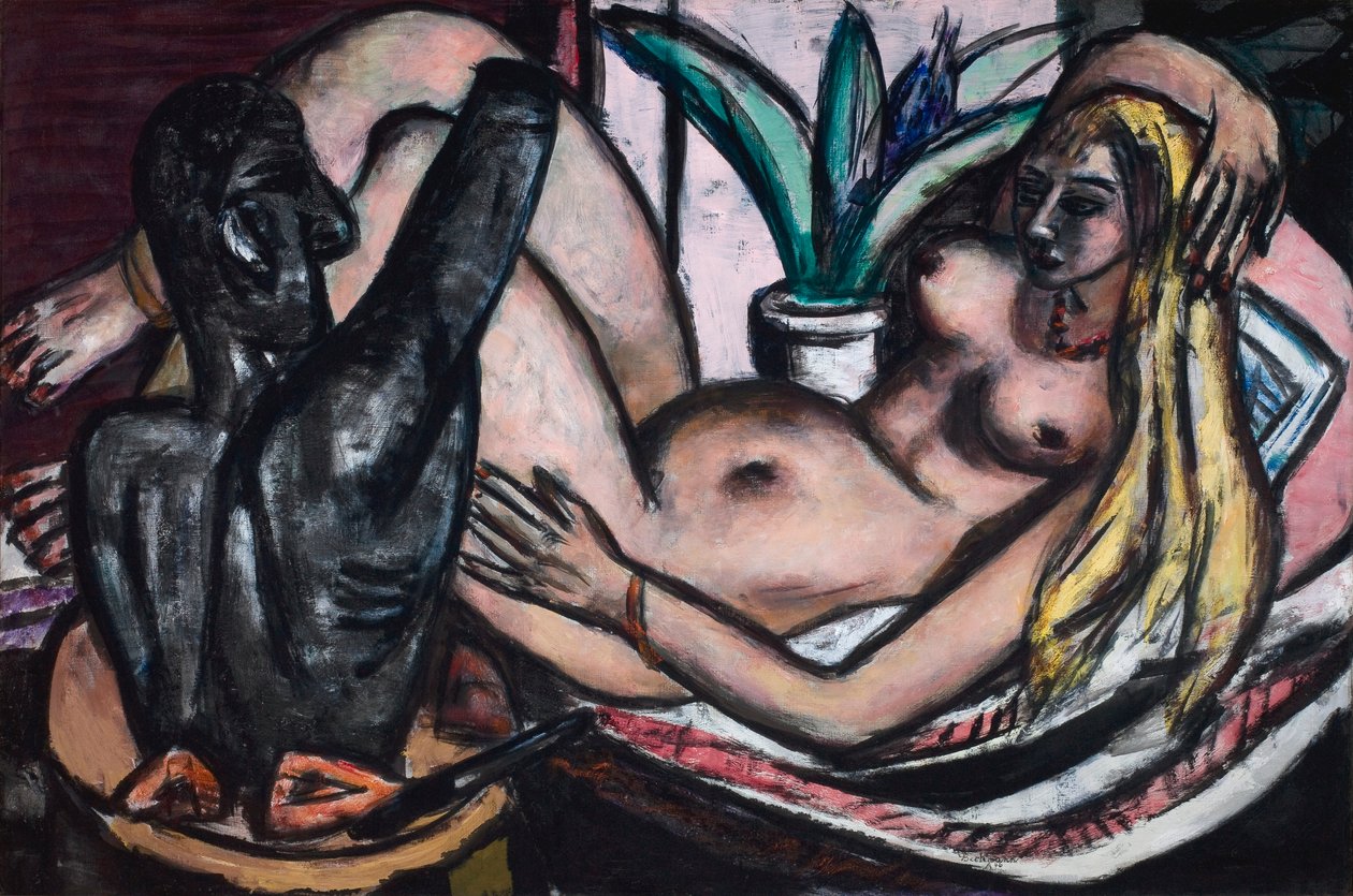 Studio (kvinnlig naken och skulptur) av Max Beckmann