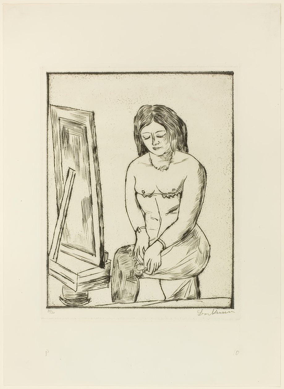 Toilette (före spegeln) av Max Beckmann