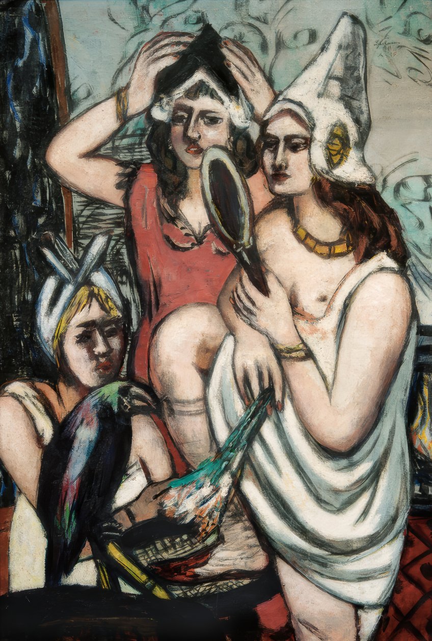 Före kostymfesten (tre kvinnor) av Max Beckmann