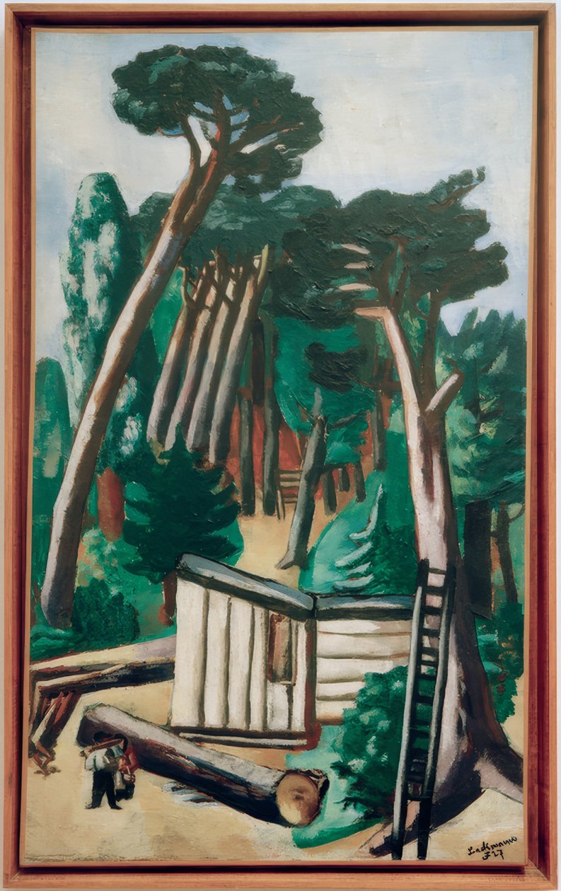 Skogslandskap med skogshuggare av Max Beckmann