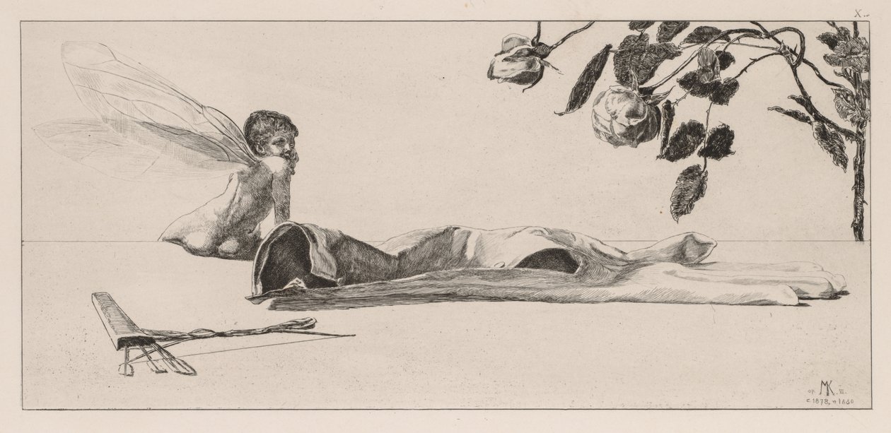 En handske: Amor, 1880. av Max Klinger