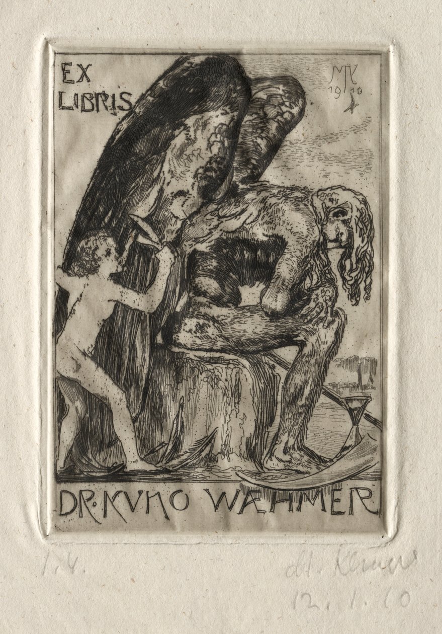 Ex Libris Dr Kuno Waehmer av Max Klinger