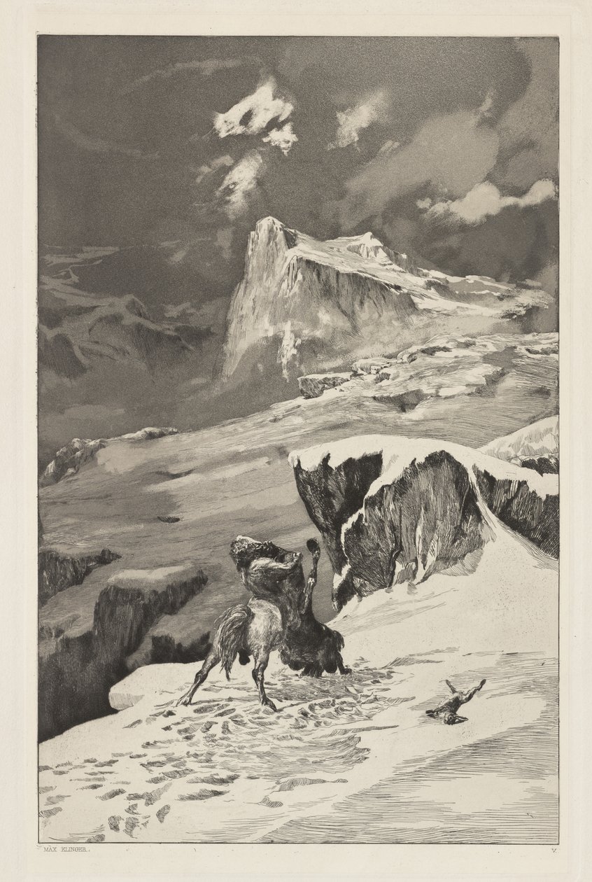 Intermezzi, Opus IV, Bl. 5: Kämpa mot kentaurer av Max Klinger