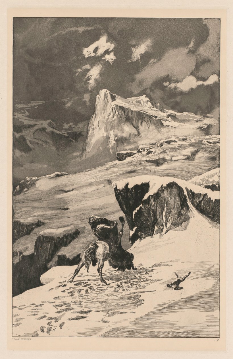 Intermezzo: Battling Centaurs Opus IV, 4, 1881. av Max Klinger