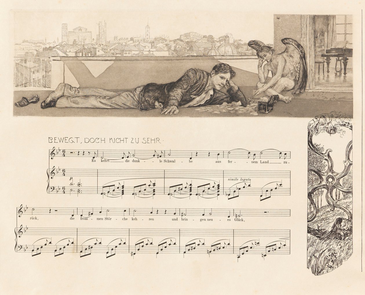 Opus XII, Brahms fantasi, 1894. av Max Klinger