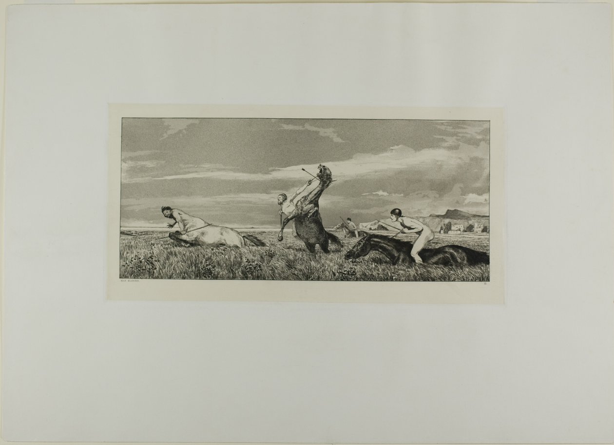 Pursued Centaur, tallrik tre från Intermezzos av Max Klinger