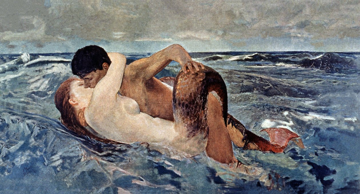 Triton och sjöjungfru av Max Klinger