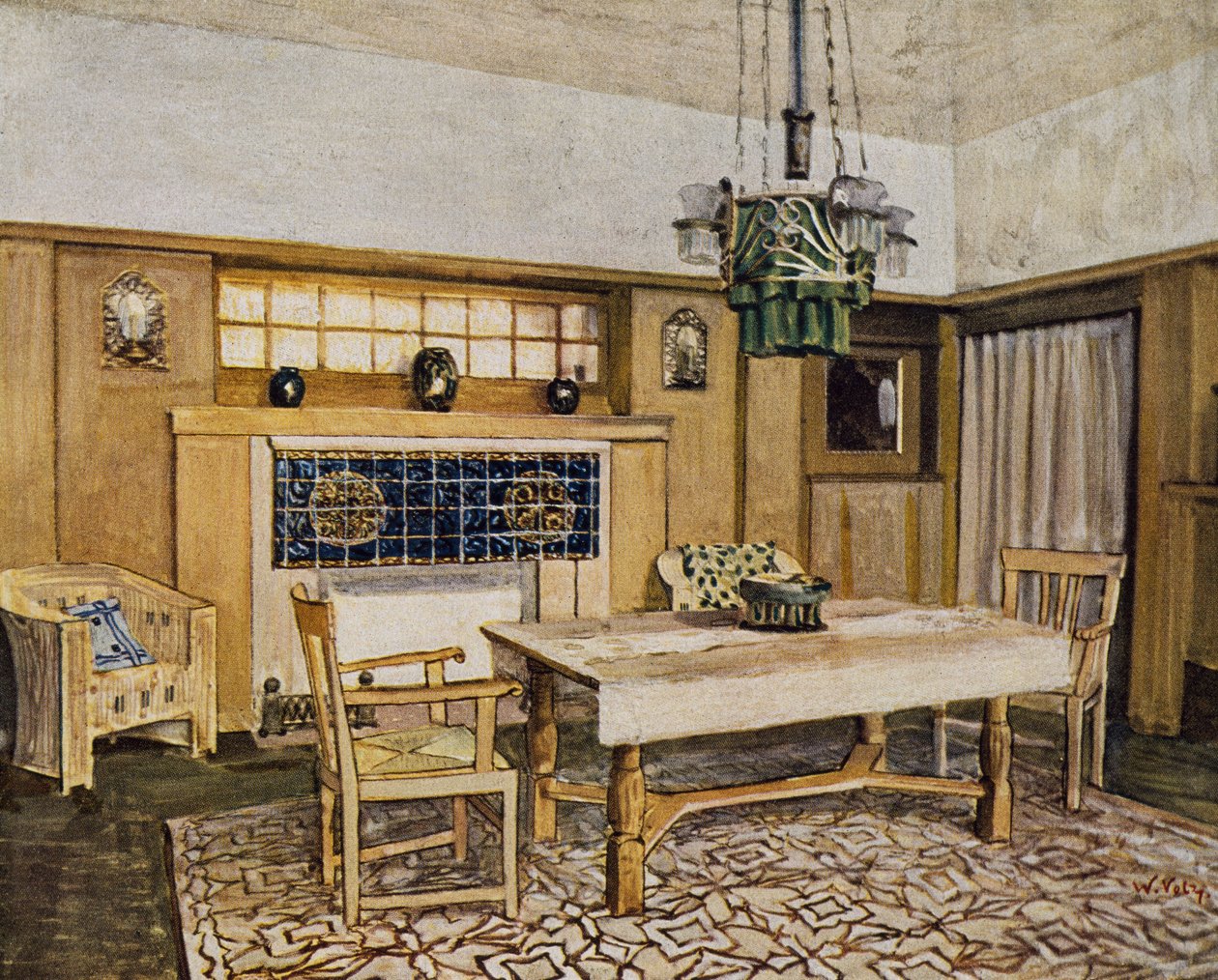 Matsal i Karlsruhe, 1900-talet (ritning) av Max Laeuger