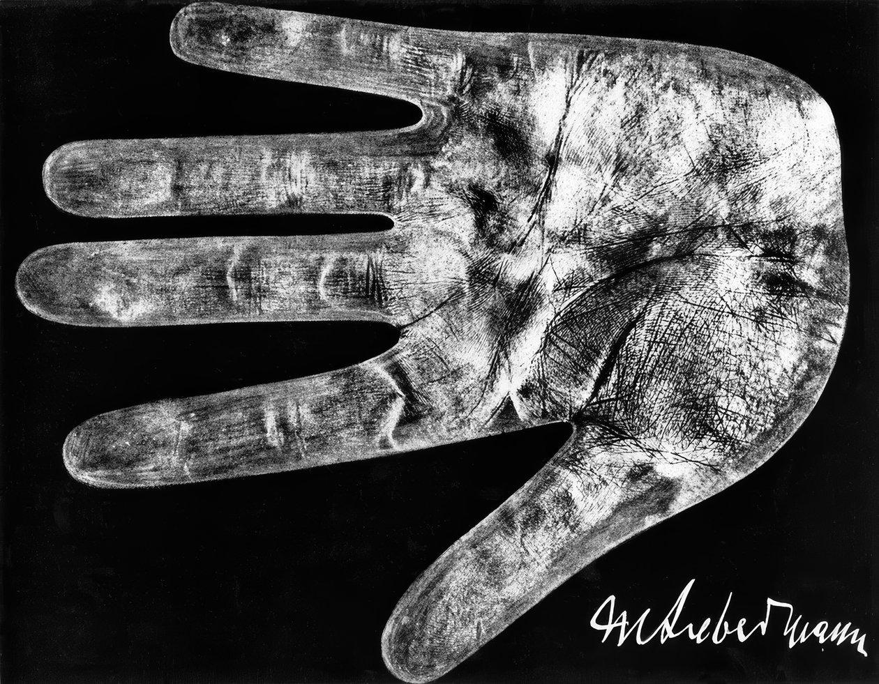 Avtryck av Max Liebermanns hand av Max Liebermann