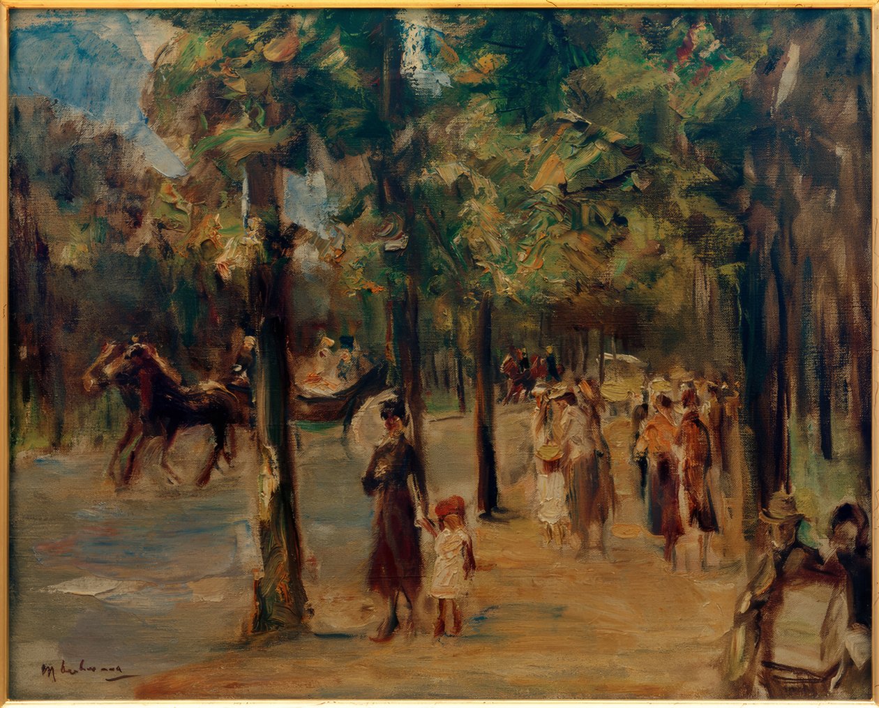 Gränd i djurparken med barnvagnar av Max Liebermann