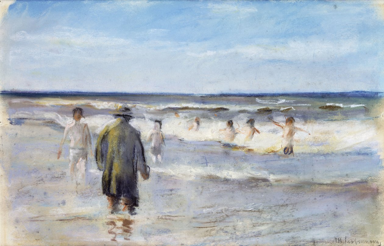 Badande vid havet, av Max Liebermann