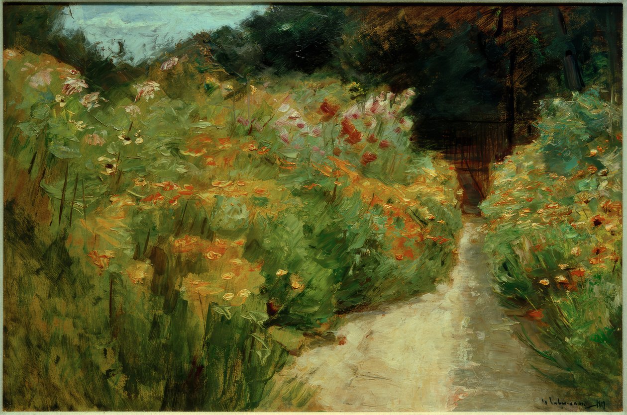 Blommande buskar i Wannseeträdgården av Max Liebermann
