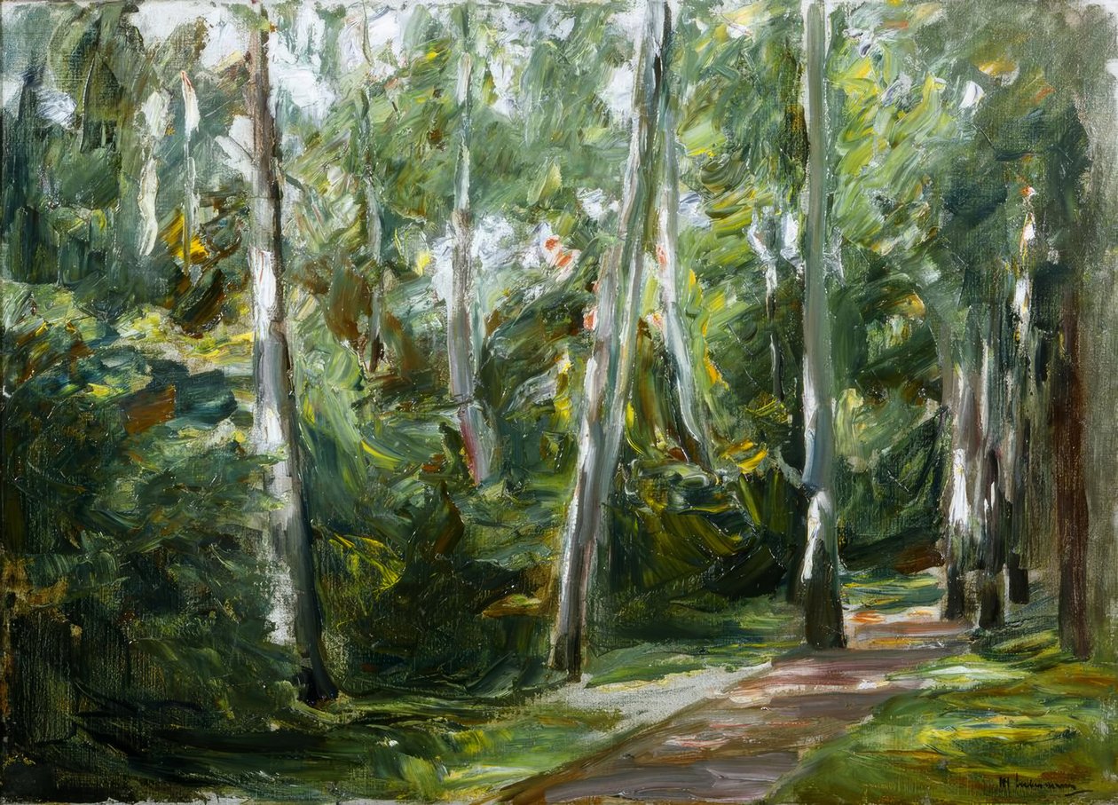 Björkallén i Wannsee-trädgården i sydväst av Max Liebermann
