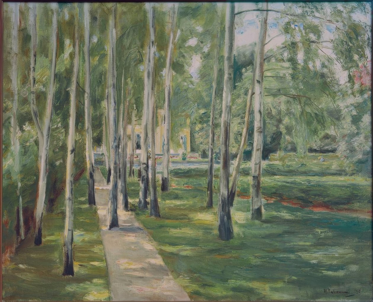 Björkallén i Wannsee-trädgården i väster av Max Liebermann