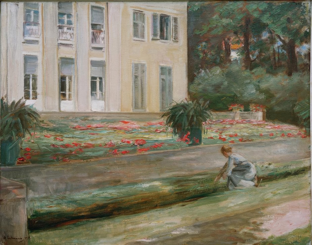 Blomsterrassen i Wannsee-trädgården i nordväst av Max Liebermann