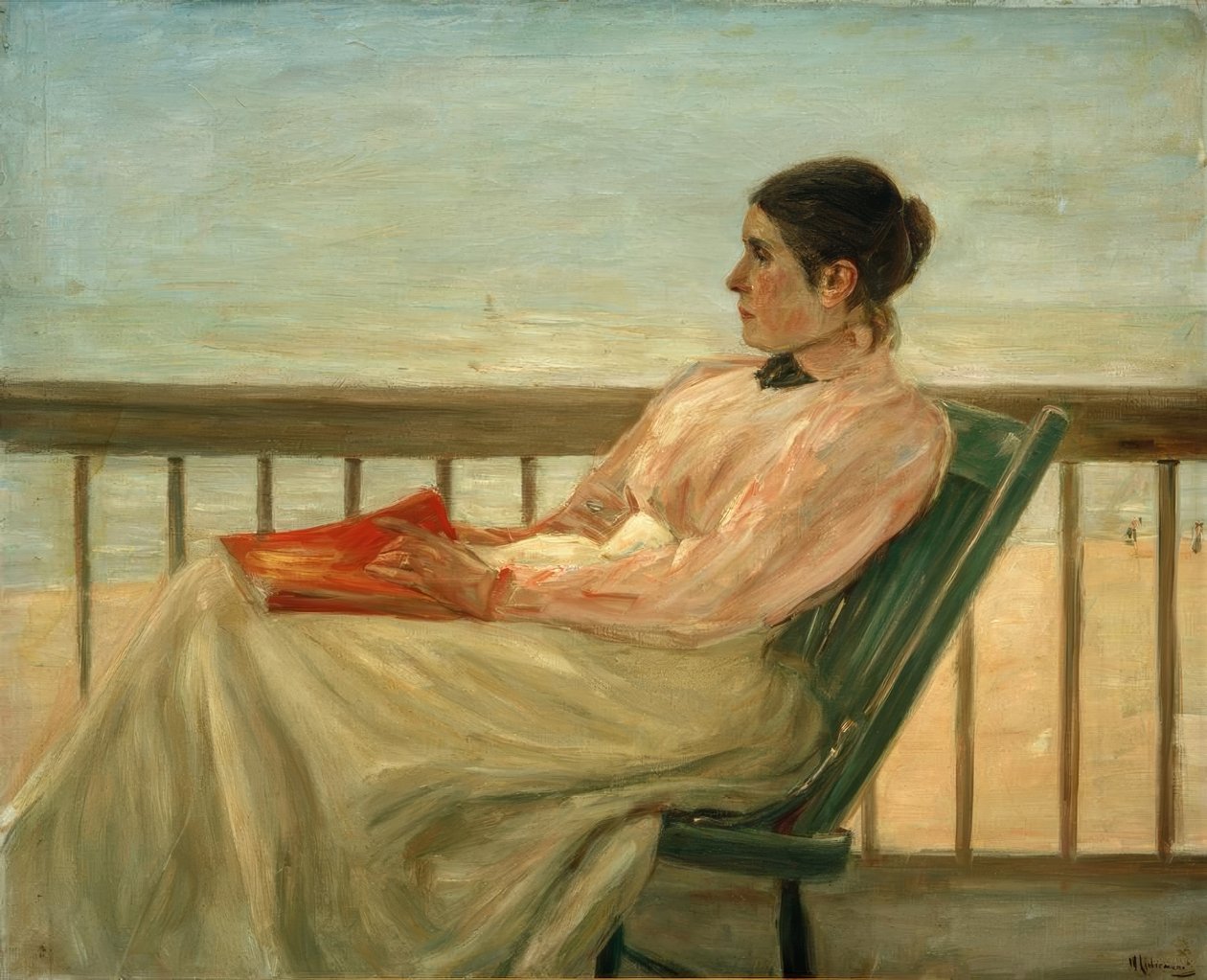 Konstnärens fru på stranden av Max Liebermann