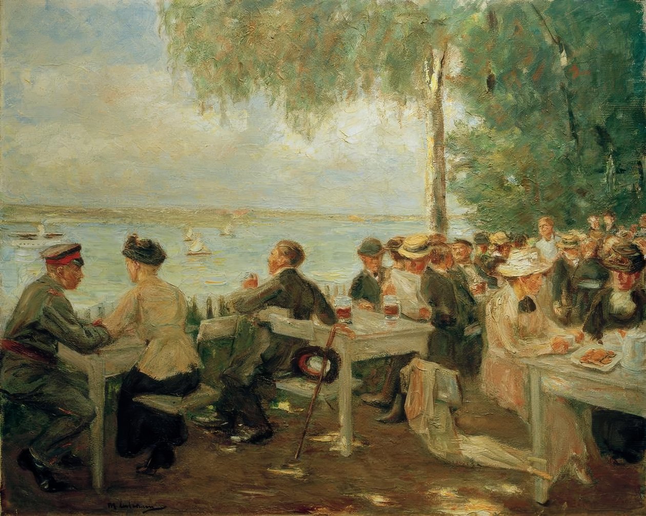 Trädgårdsrestaurang på Havel - Nikolskoe av Max Liebermann